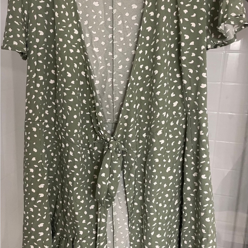 Green and White Polka Dot Shirt